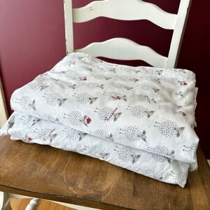 Pottery Barn Merry Sheep organic percale cotton queen sheet set